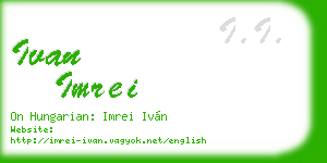 ivan imrei business card